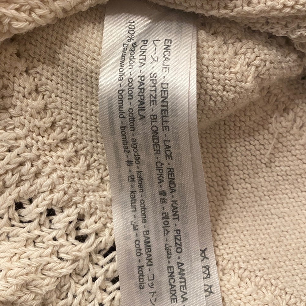 Zara Cream Lace Crochet Ruffle Boho Top Small - Picture 9 of 9